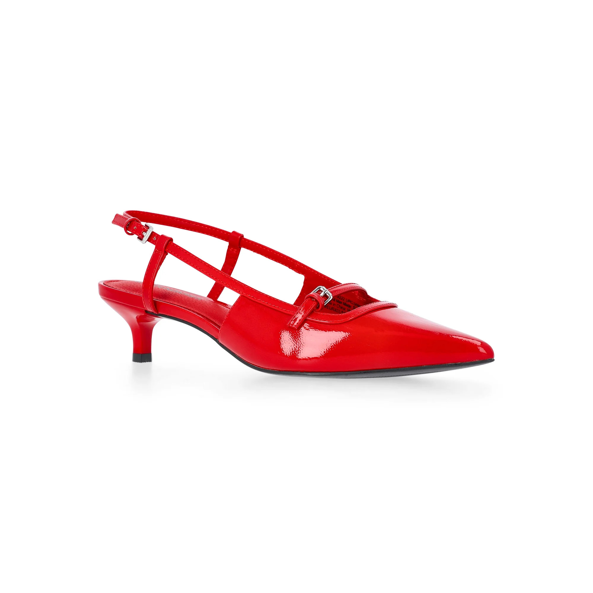 No Boundaries Kitten Heel Slingbacks, Women's | Walmart (US)
