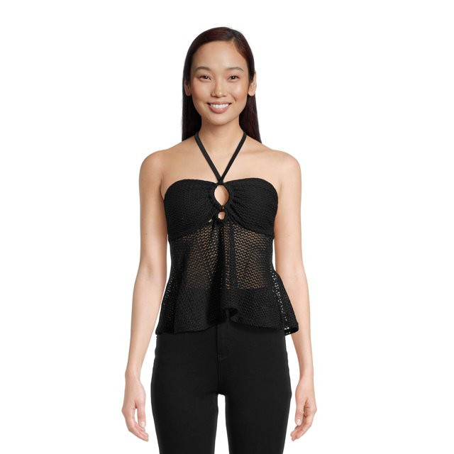 Time and Tru Women's and Plus Crochet Tankini Swim Top, Sizes S-3X - Walmart.com | Walmart (US)