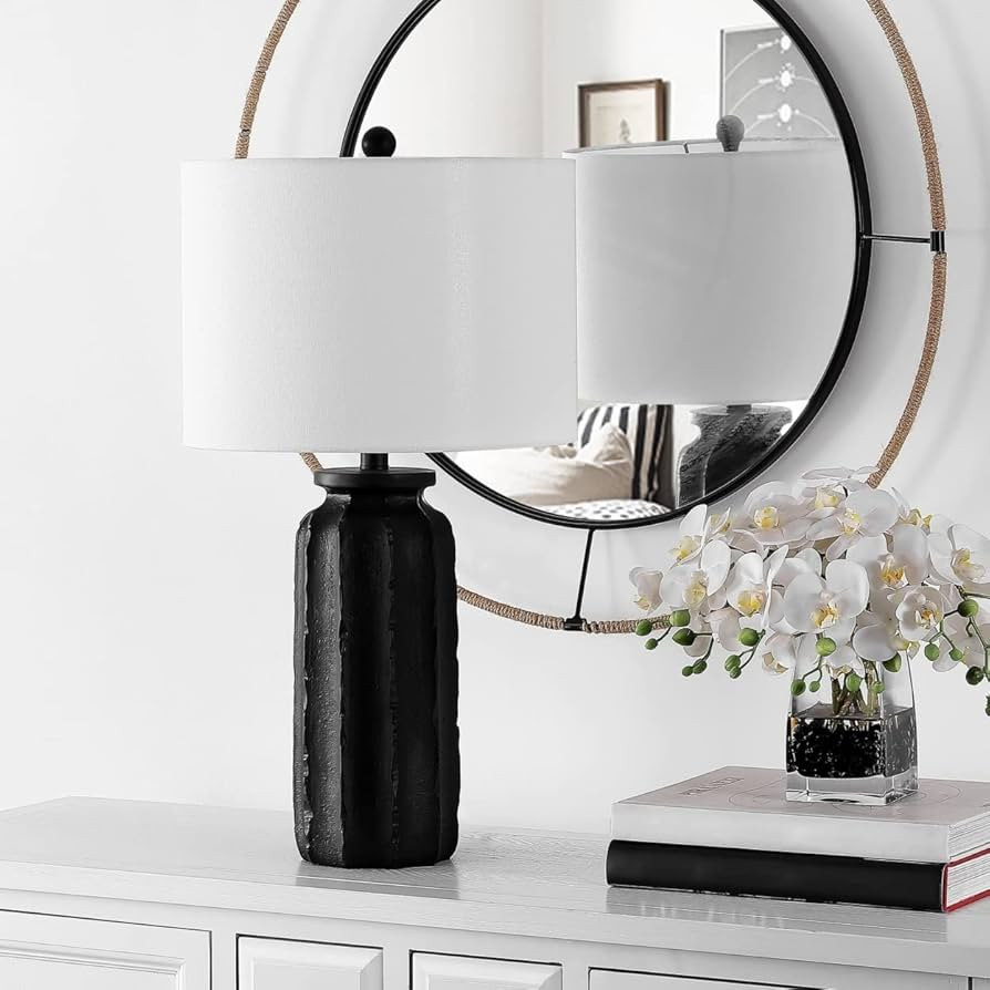 Safavieh Lighting Collection Candri Modern Matte Black 26-inch Table Lamp (LED Bulb Included) | Amazon (US)