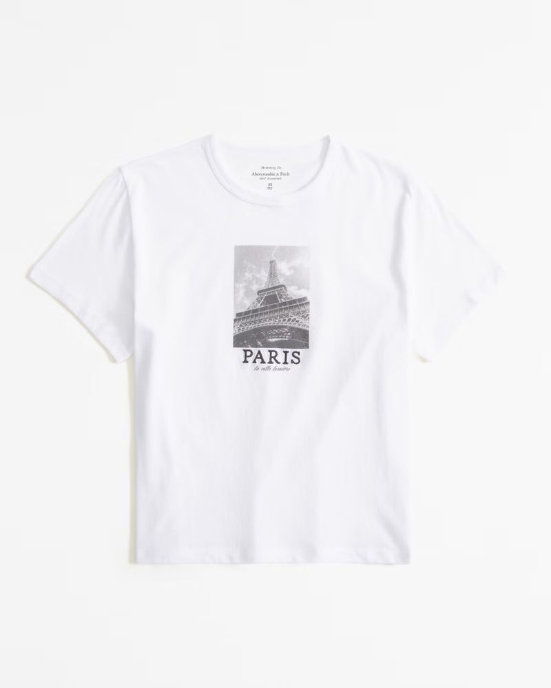 Short-Sleeve Paris Graphic Skimming Tee | Abercrombie & Fitch (US)