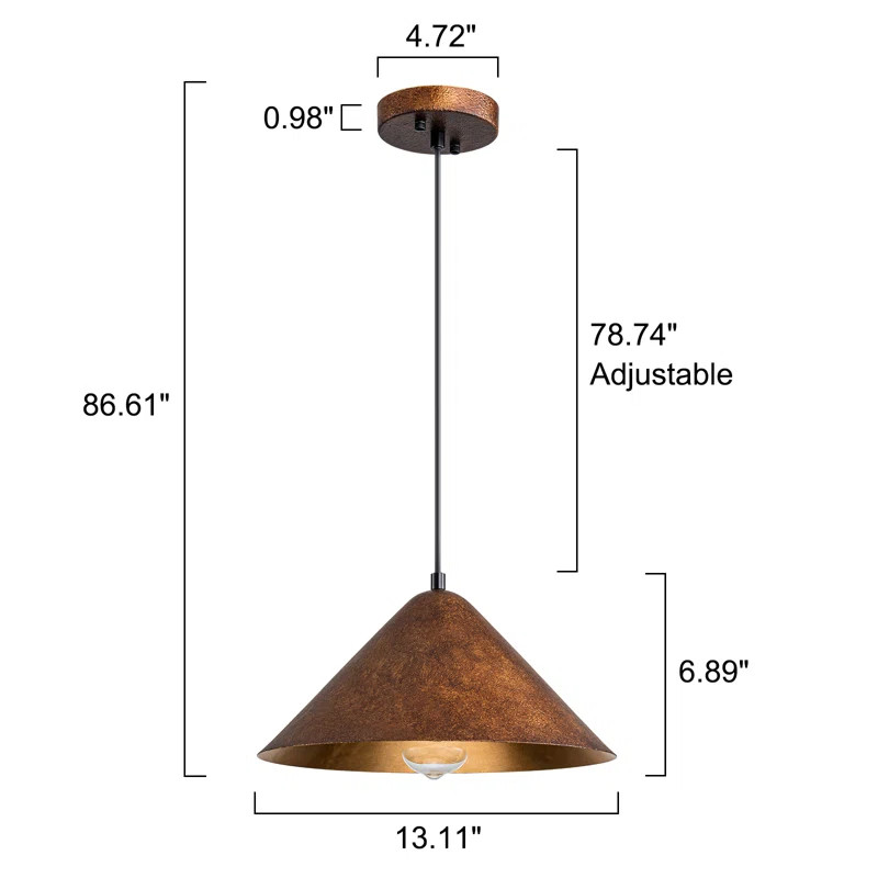 Schwenk 1 - Light Copper Cone Pendant | Wayfair North America