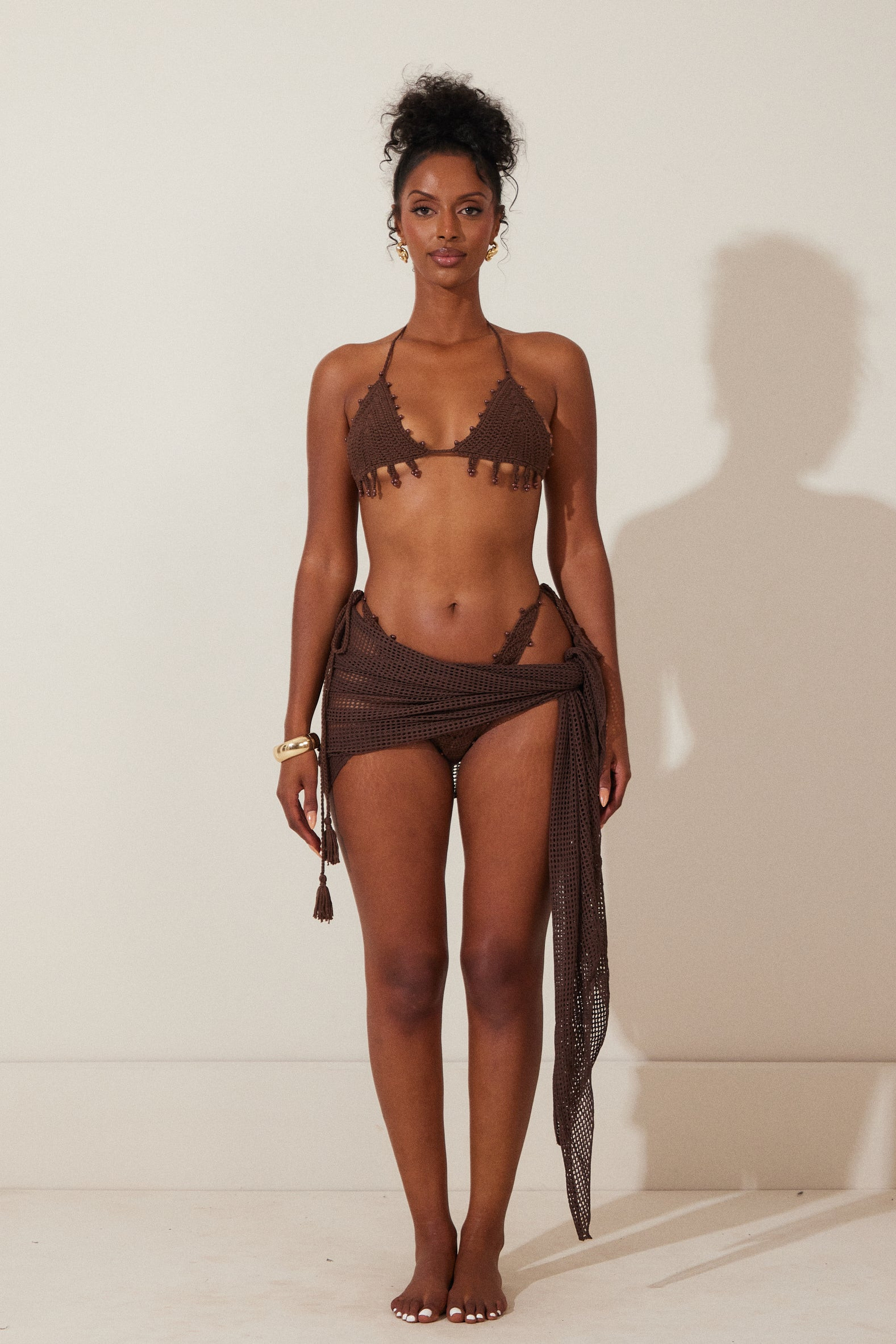 The crochet sarong- Brown | Mars The Label