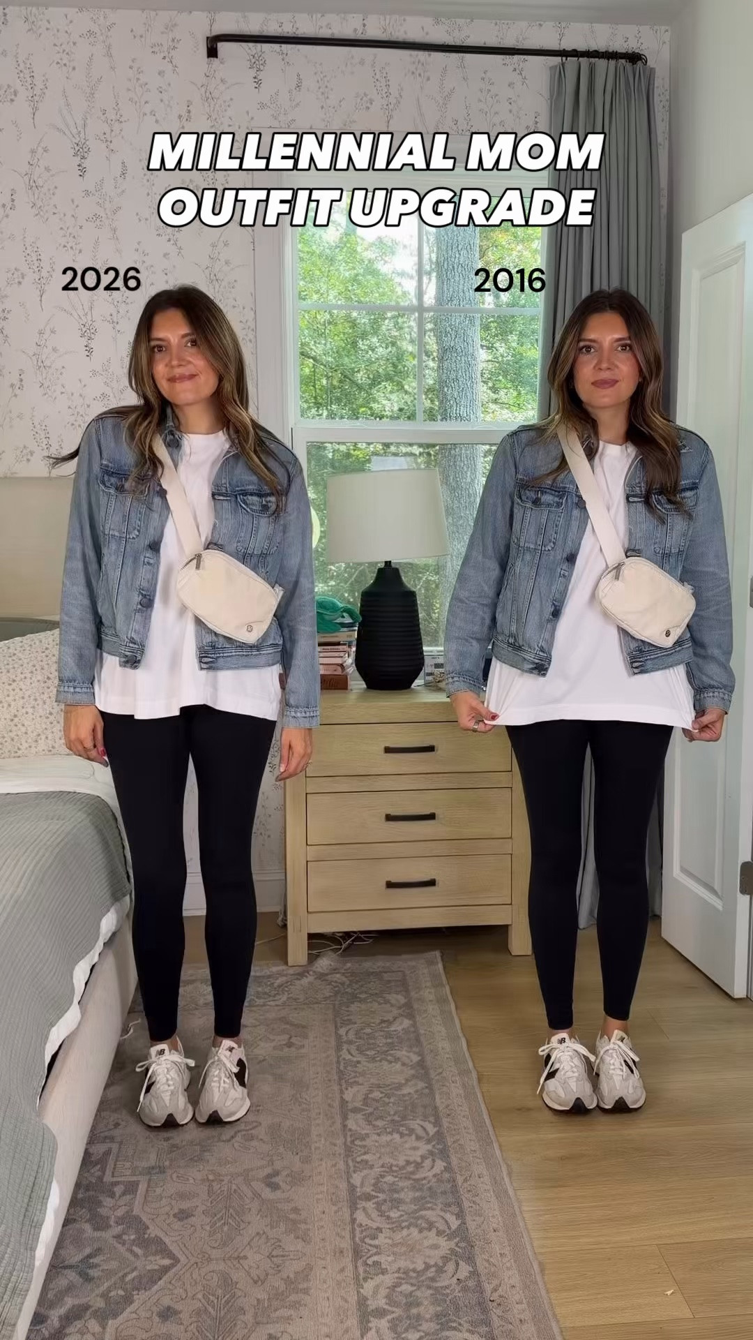 Millennial outfit upgrade! From dated to cool mom! I’m 5’7” and wear a size small.