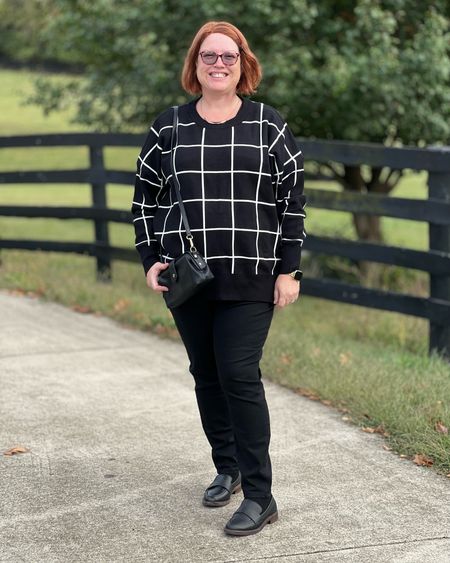 This is the comfiest outfit that looks put together that I own. I especially love the sweater or sweatshirt, I have it in five different colors! It’s a go-to when I’m traveling and the weather is cool. The XL in this will fit up to a 22 in my opinion. It has a lot of stretch and is super roomy. I’m a size 18 for reference  

#LTKplussize #LTKover40 #LTKworkwear