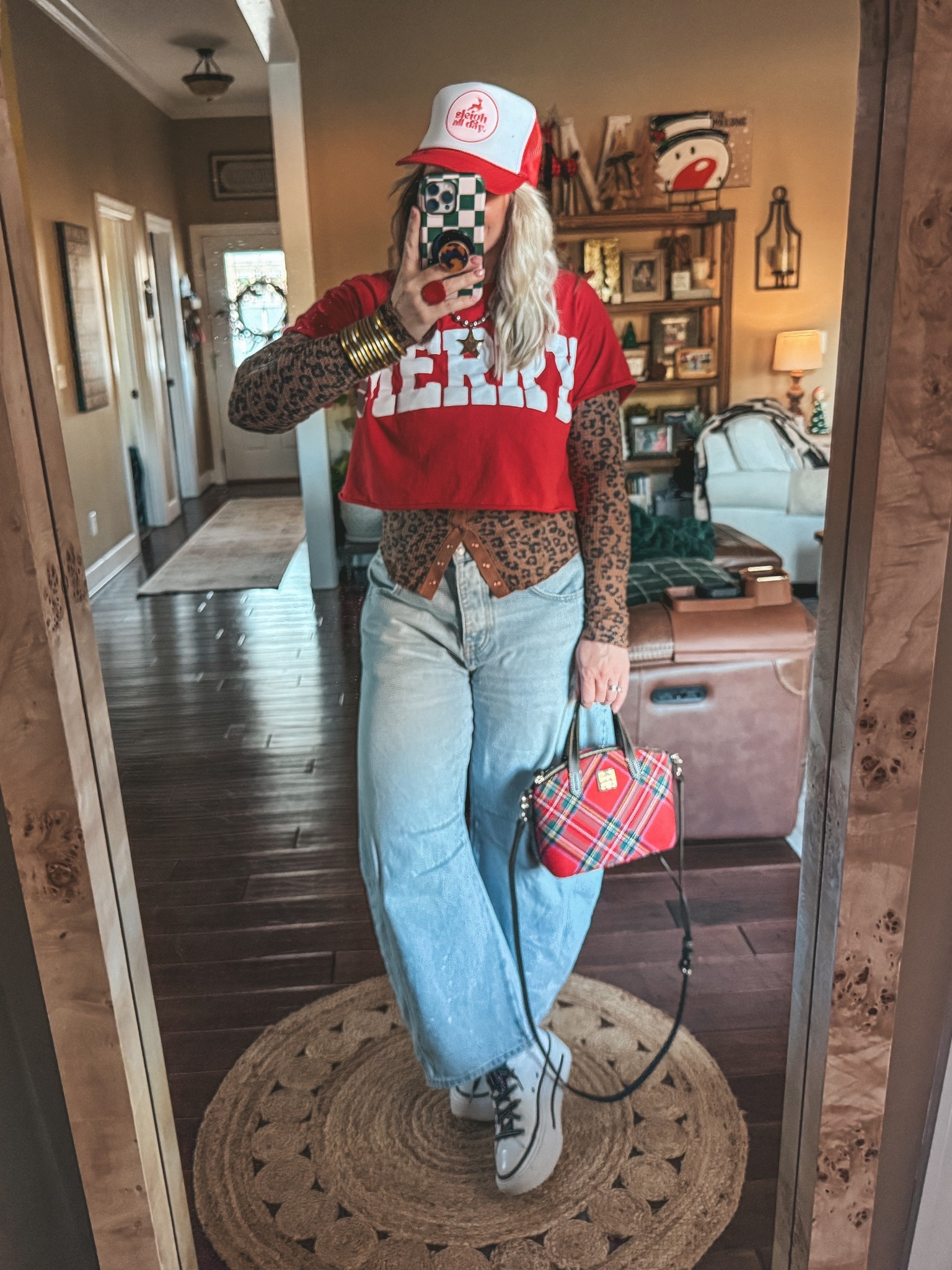 My MERRY T-shirt fit! This waffle knit button front long sleeve is SO GOOD! I’m wearing a size medium. Size down in the jeans and my MERRY tshirt is from a boutique last year. 


#LTKootd #LTKOver40 #LTKHoliday