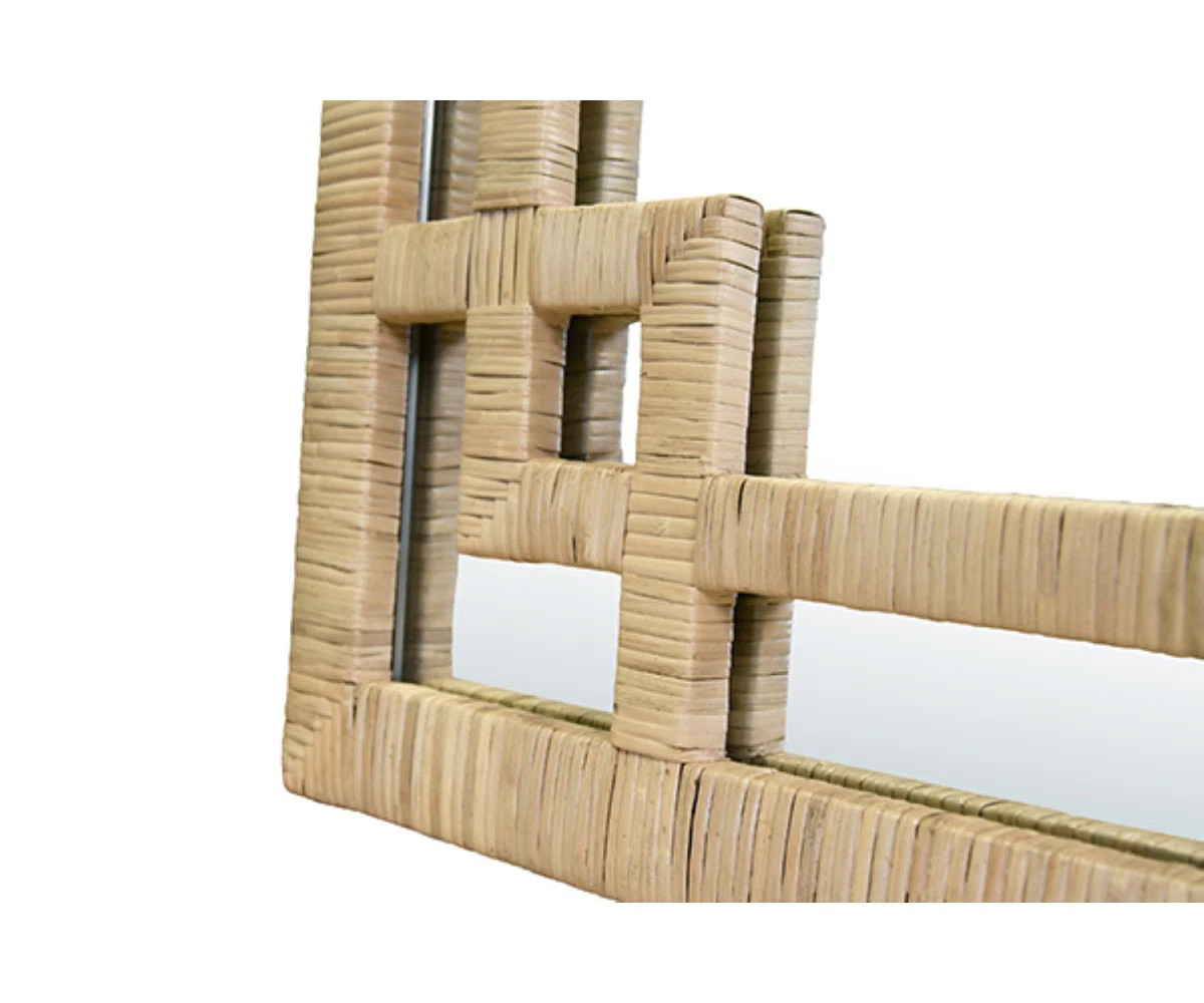 Greek Key Design Mirror Wrapped Rattan | Wayfair North America