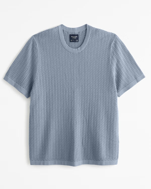 Men's Stitched Textured Tee | Men's Tops | Abercrombie.com | Abercrombie & Fitch (US)