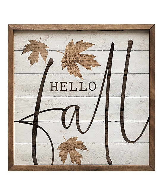 Kendrick Home Framed Wall Art - Wood 'Hello Fall' Wall Art | Zulily