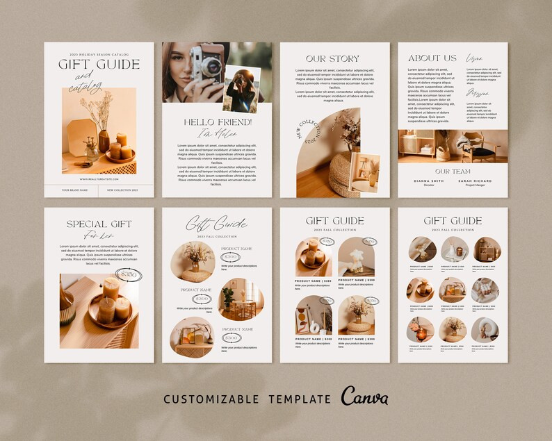 Gift Guide Canva Template, Product Catalogs, Holiday Gift Guide Template , Canva Template, Editab... | Etsy (US)