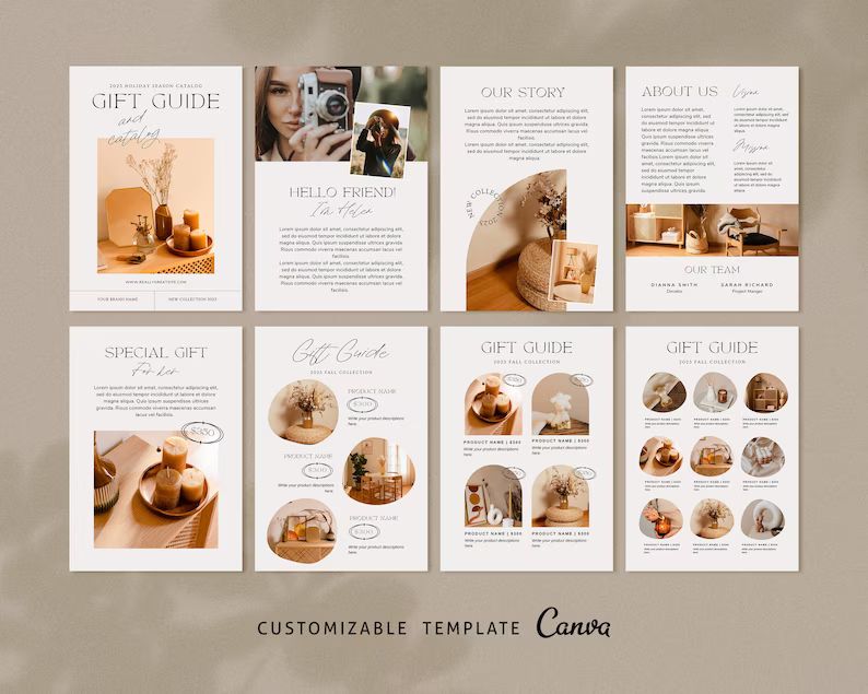 Gift Guide Canva Template, Product Catalogs, Holiday Gift Guide Template , Canva Template, Editab... | Etsy (US)