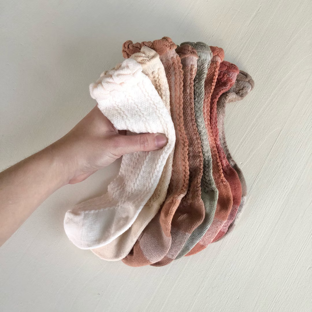 Knee Socks, Hand Dyed Socks, Baby Socks, Fashion Socks, Family Photos, Ruffle Knee Socks - Etsy | Etsy (US)