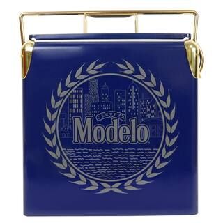 Koolatron Modelo Retro Ice Chest Beverage Cooler with Bottle Opener 13L (14 qt.) 18 Can, Blue and... | The Home Depot