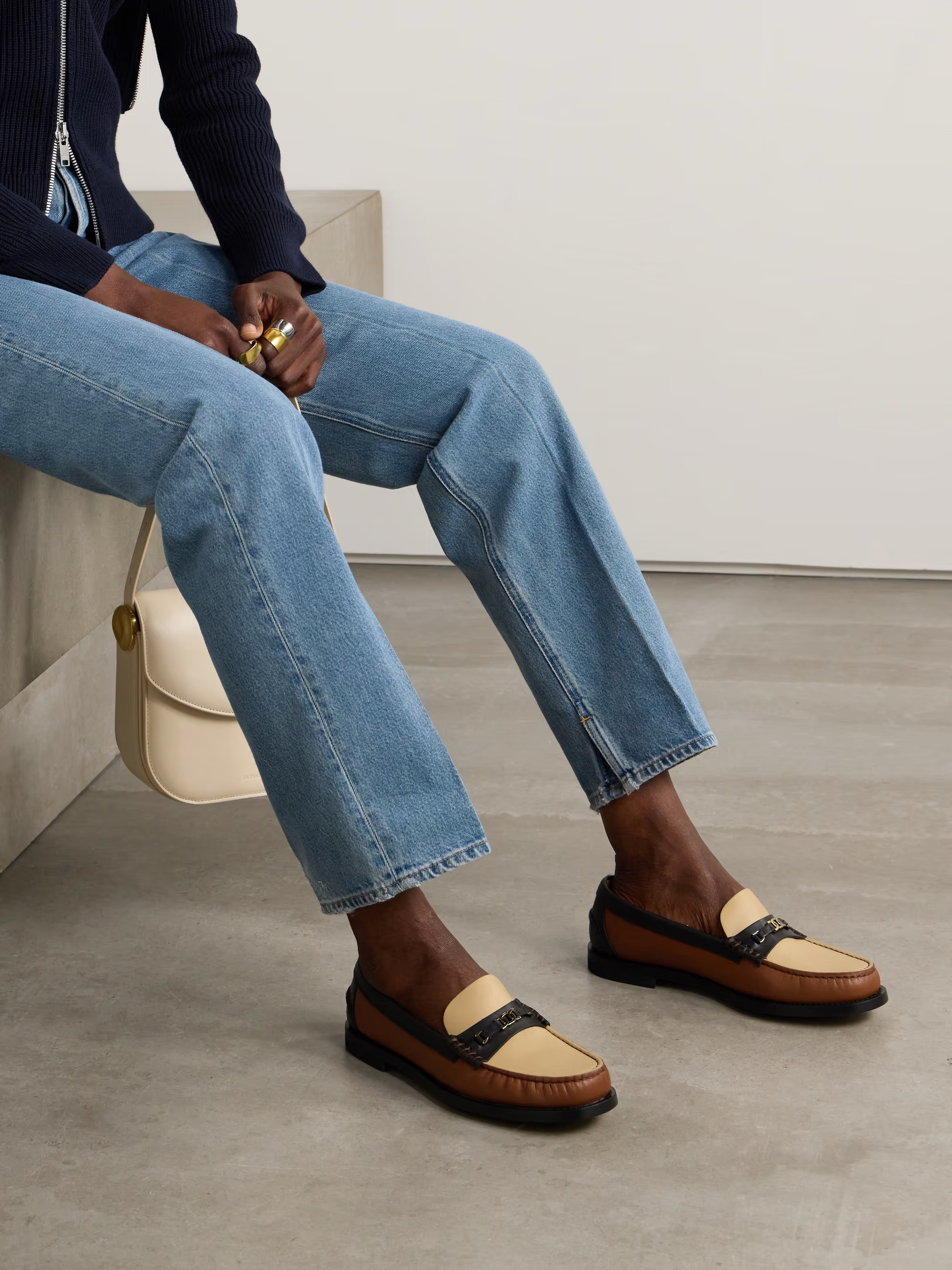 Gomma paneled embellished leather loafers | NET-A-PORTER (US)