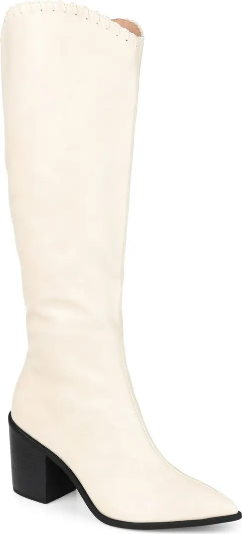 Daria Whipstitch Tall Vegan Leather Western Boot - Extra Wide Calf (Women) | Nordstrom Rack