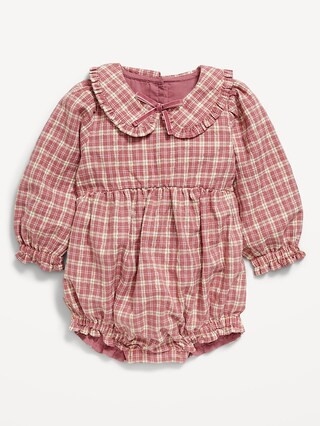 Long-Sleeve Ruffled Collar One-Piece Romper for Baby | Old Navy (US)