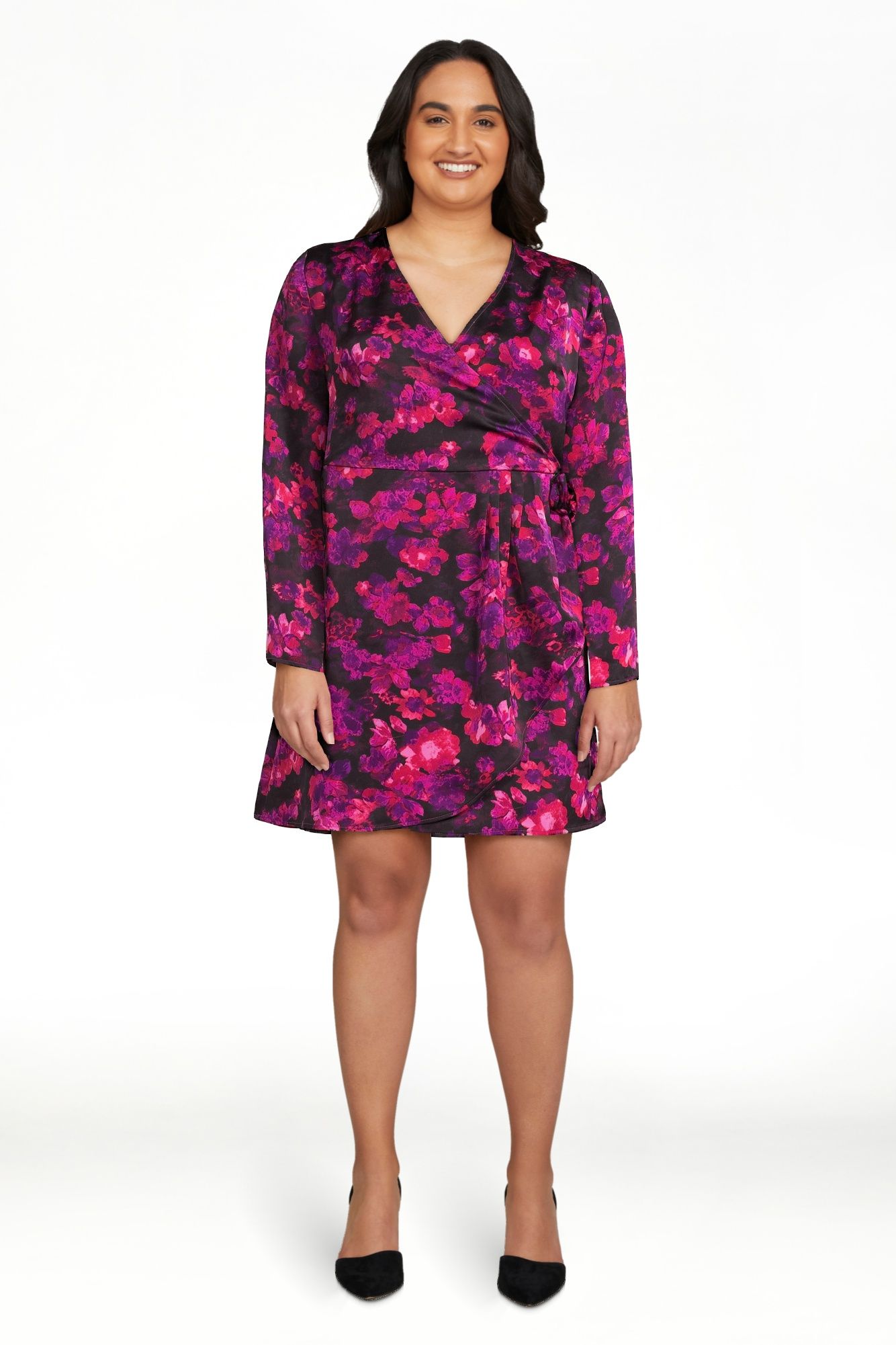 Scoop Women’s Rosette Satin Mini Dress, Sizes XS-XXL | Walmart (US)
