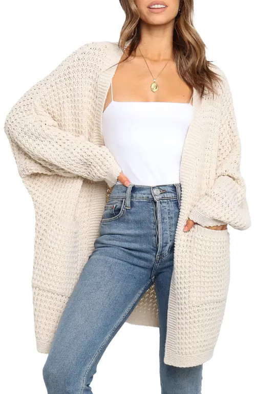 Petal & Pup Leyonie Long Cardigan in Cream at Nordstrom, Size Medium | Nordstrom