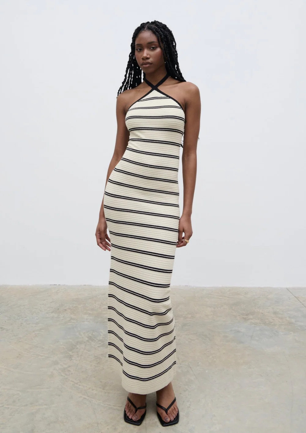 Octavia Contrast Stripe Knit Maxi Dress | Pretty Lavish (UK)