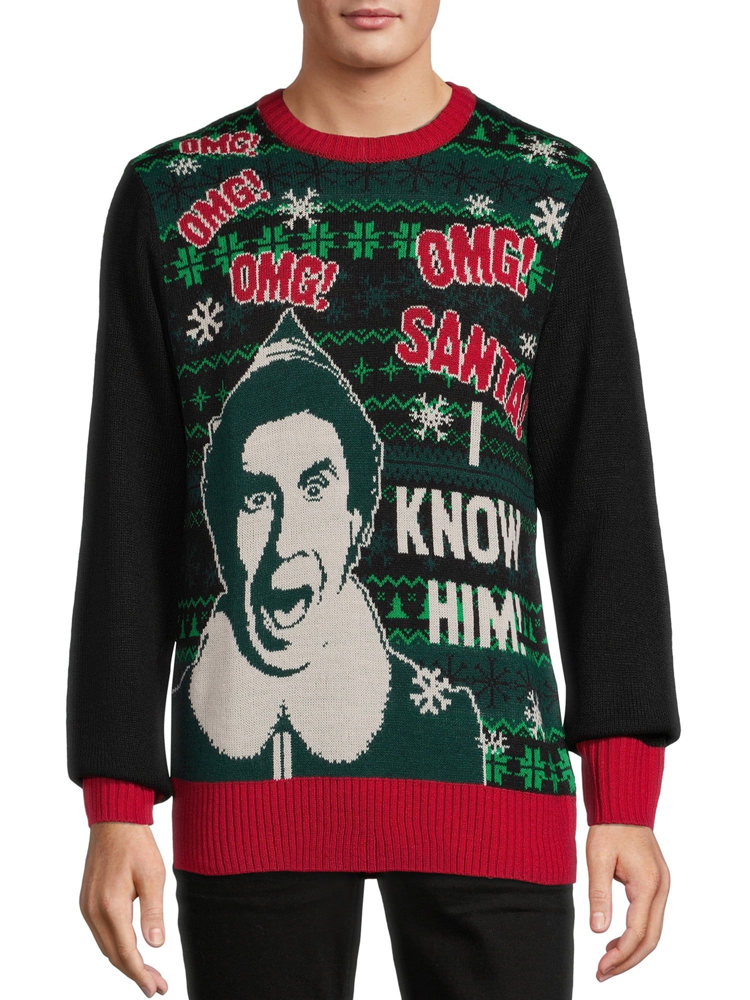 Elf Men's Buddy Christmas Sweater with Long Sleeves - Walmart.com | Walmart (US)