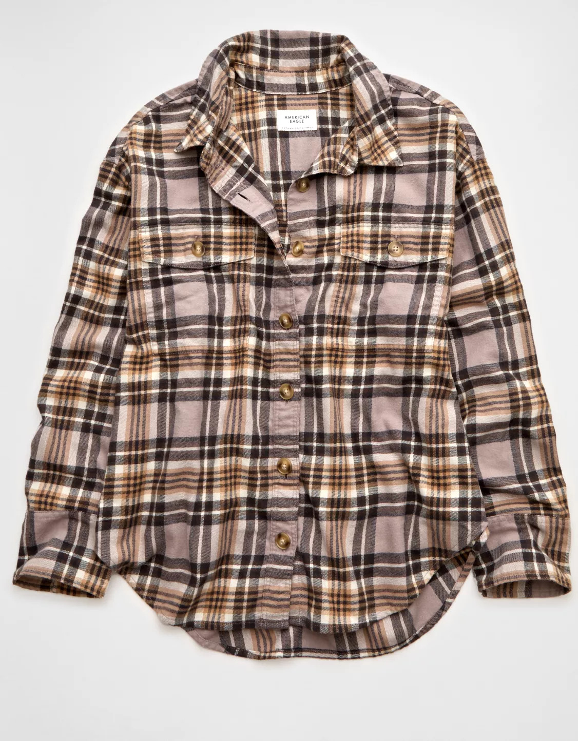 AE Plaid Button-Up Shirt | American Eagle Outfitters (US & CA)