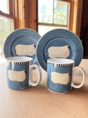Warren Kimble Brandon House Barnyard Animals Sheep 8" Plates 2 + Coffee Mug 2 | eBay US