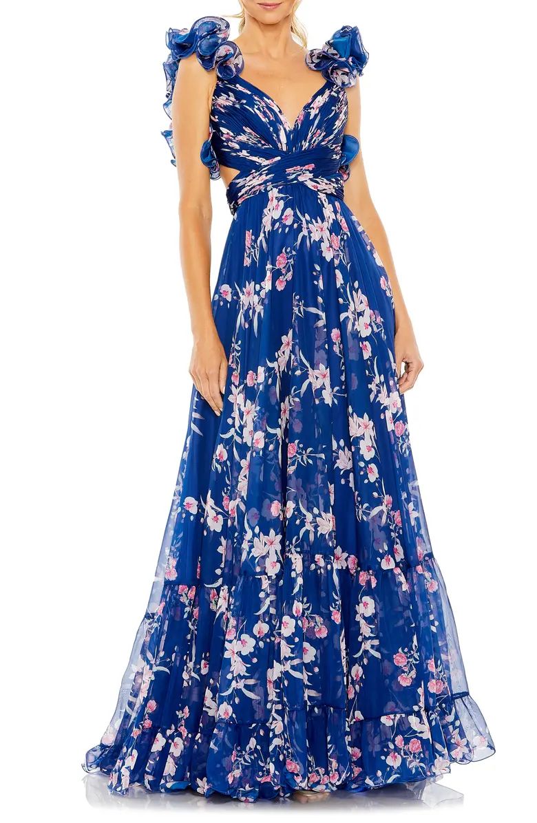 Ieena for Mac Duggal Ruffle Floral Gown | Nordstrom | Nordstrom