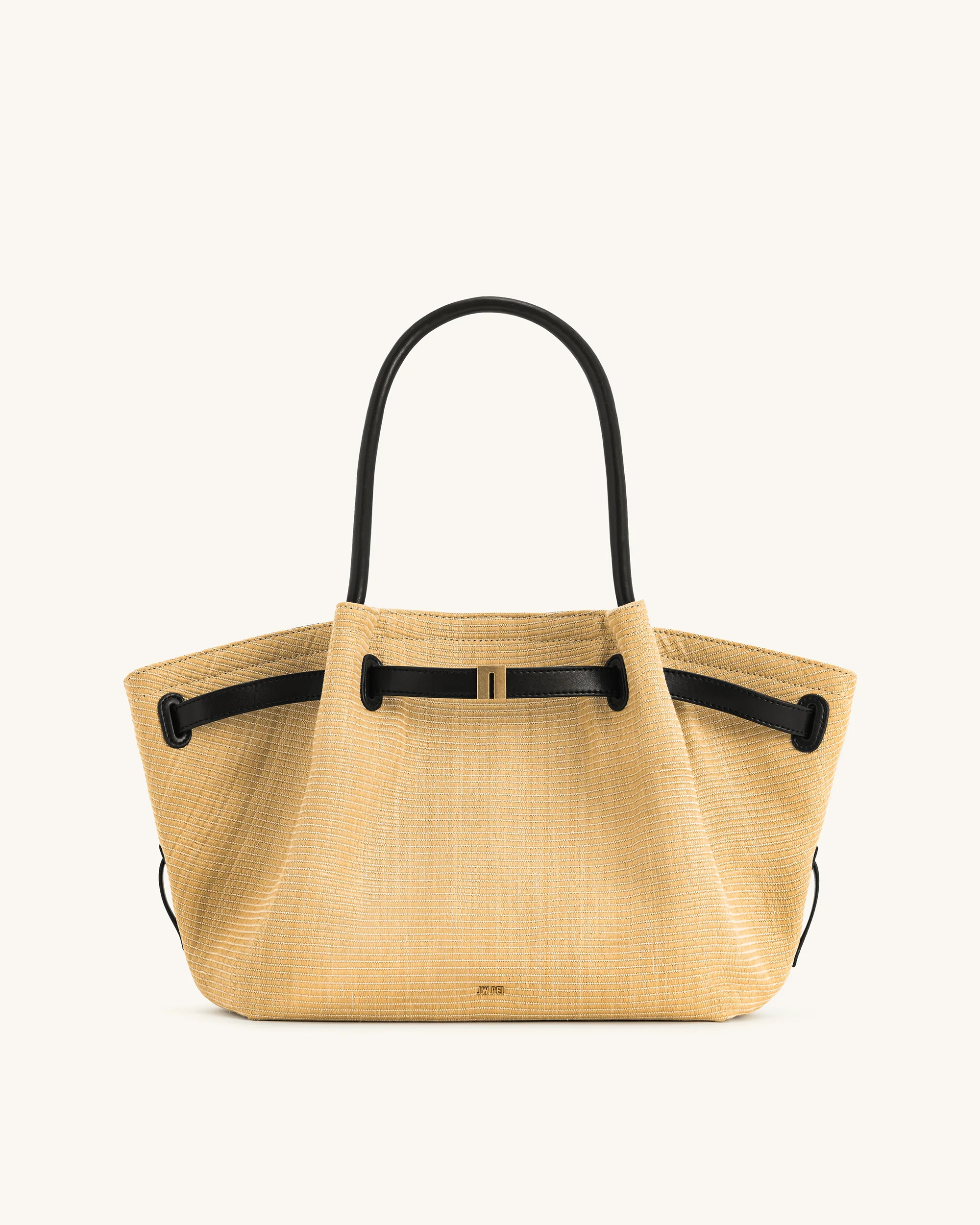 Hana Medium Faux Straw Tote Bag - Brown Straw | JW PEI US