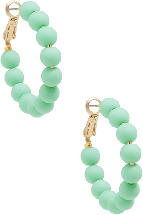 ZENZII Beaded Hoop Fashion Earrings Bohemian Circle Round Bead Earrings Chic Dangle Earrings for ... | Amazon (US)