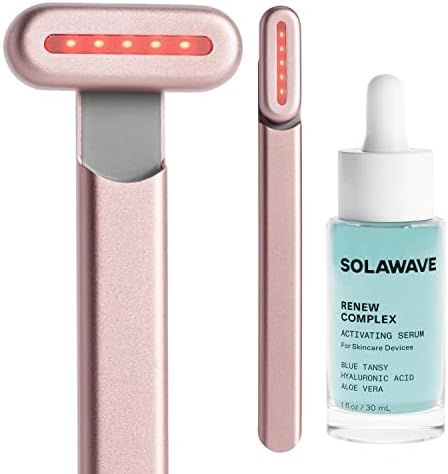 SolaWave 4-in-1 Facial Wand and Renew Complex Serum Bundle | Red Light Therapy for Face and Neck ... | Amazon (US)