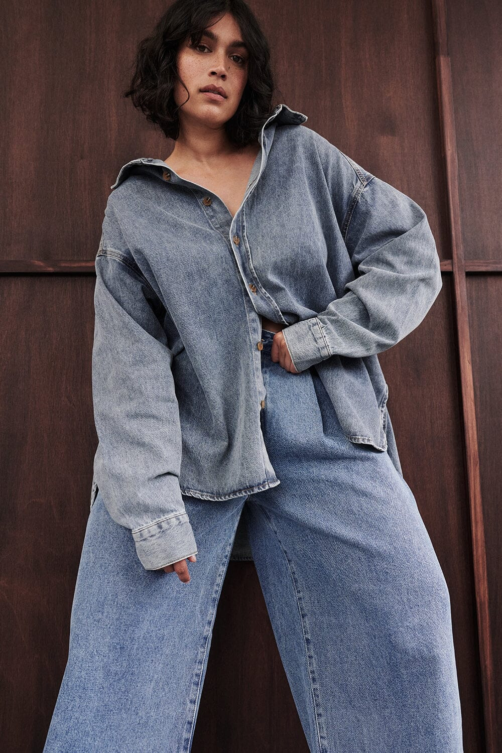 ASHTON CLASSIC BLUE OVERSIZED DENIM SHIRT | DISSH