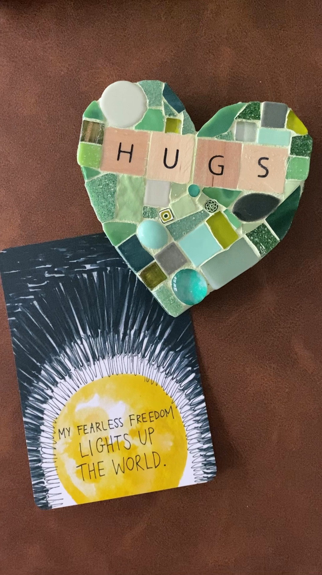 This is exactly what a heavy heart could use: a mosaic heart with a sweet message, and some spiritual guidance. ✨ For mosaic tips, tutorials, inspiration, and so much more please visit my YouTube channel: YouTube.com/julieweilbacher. Follow @julieweilbacher on Instagram for all things mosaic art. spiritual guidance cards - gifts for mourning - gifts to cheer up - gifts for loss - sending hugs - love and love - daily affirmations cards - Gabby Bernstein - mosaic - heart art - desktop art - heart paperweight - decor object

#LTKVideo #LTKfindsunder100 #LTKhome