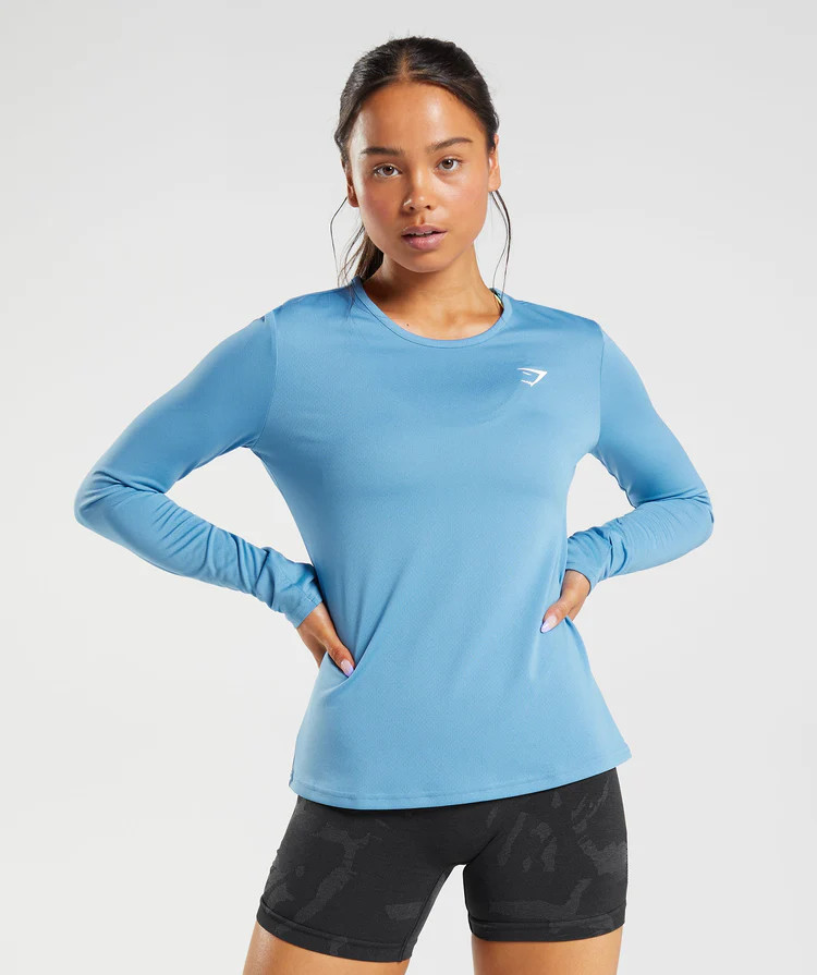 Gymshark Training Long Sleeve Top - Coastal Blue | Gymshark (Global)