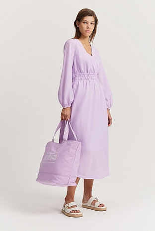 Elastic Detail Midi Dress | Country Road