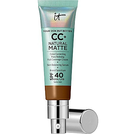 IT Cosmetics CC Natural Matte Color Correcting Full Coverage Cream Foundation SPF 40 - Deep Honey | Dillard's
