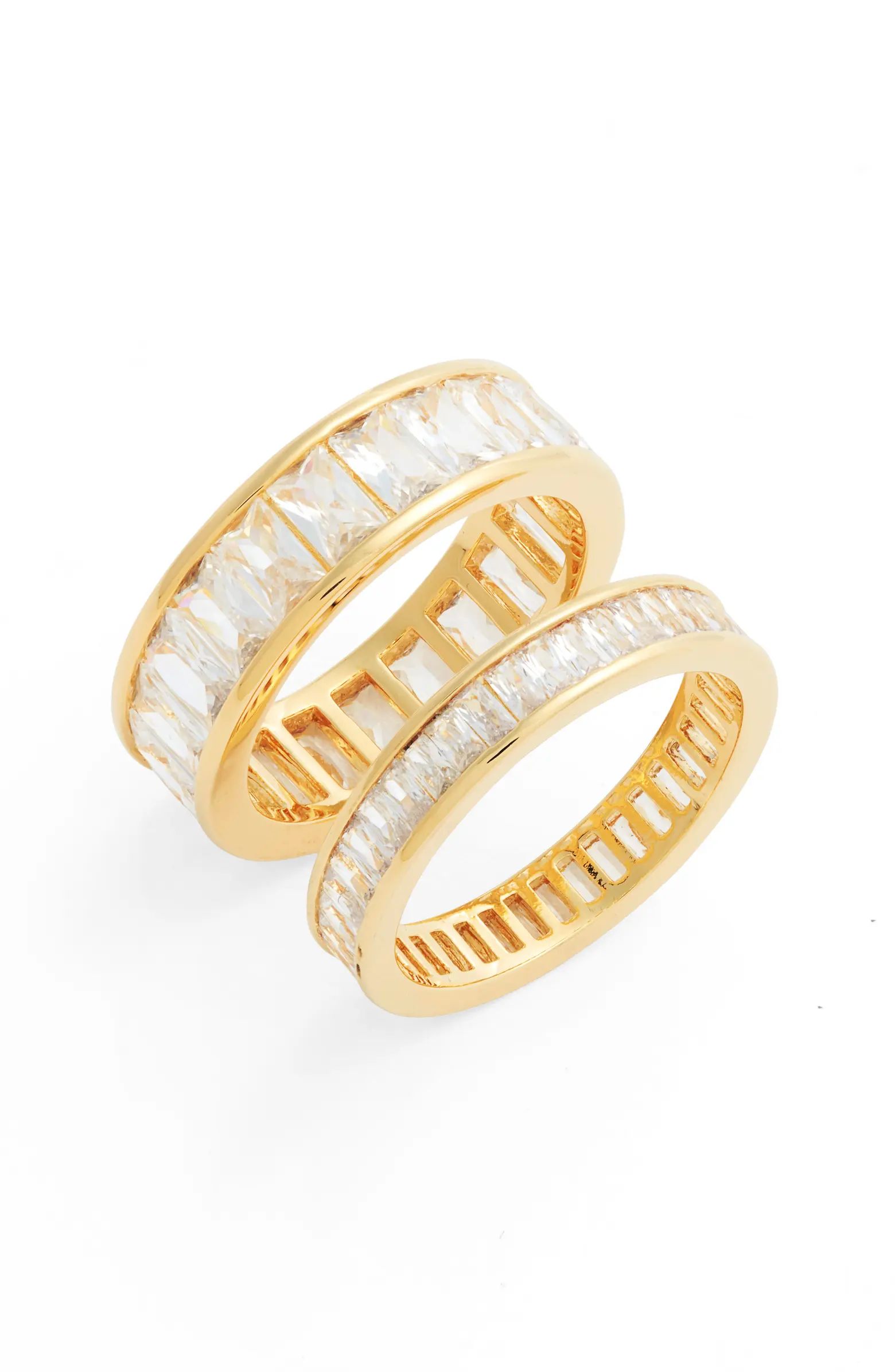 Set of 2 Channel Cubic Zirconia Rings | Nordstrom