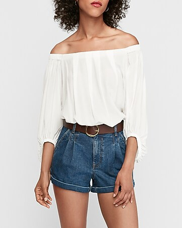 Pleated Off The Shoulder Top | Express