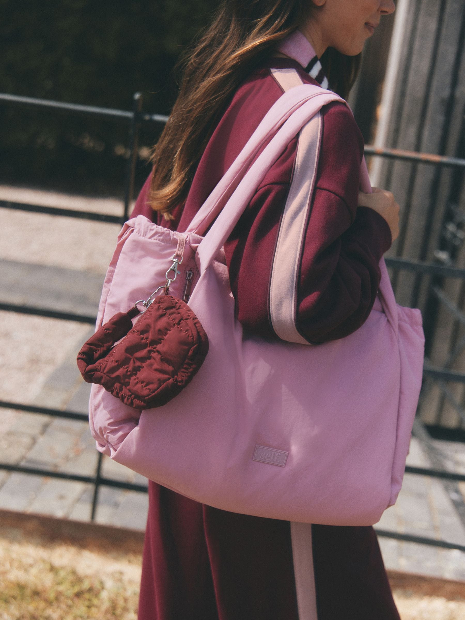 self. self. Nylon Ruched Charm Pouch Bag | Next EU