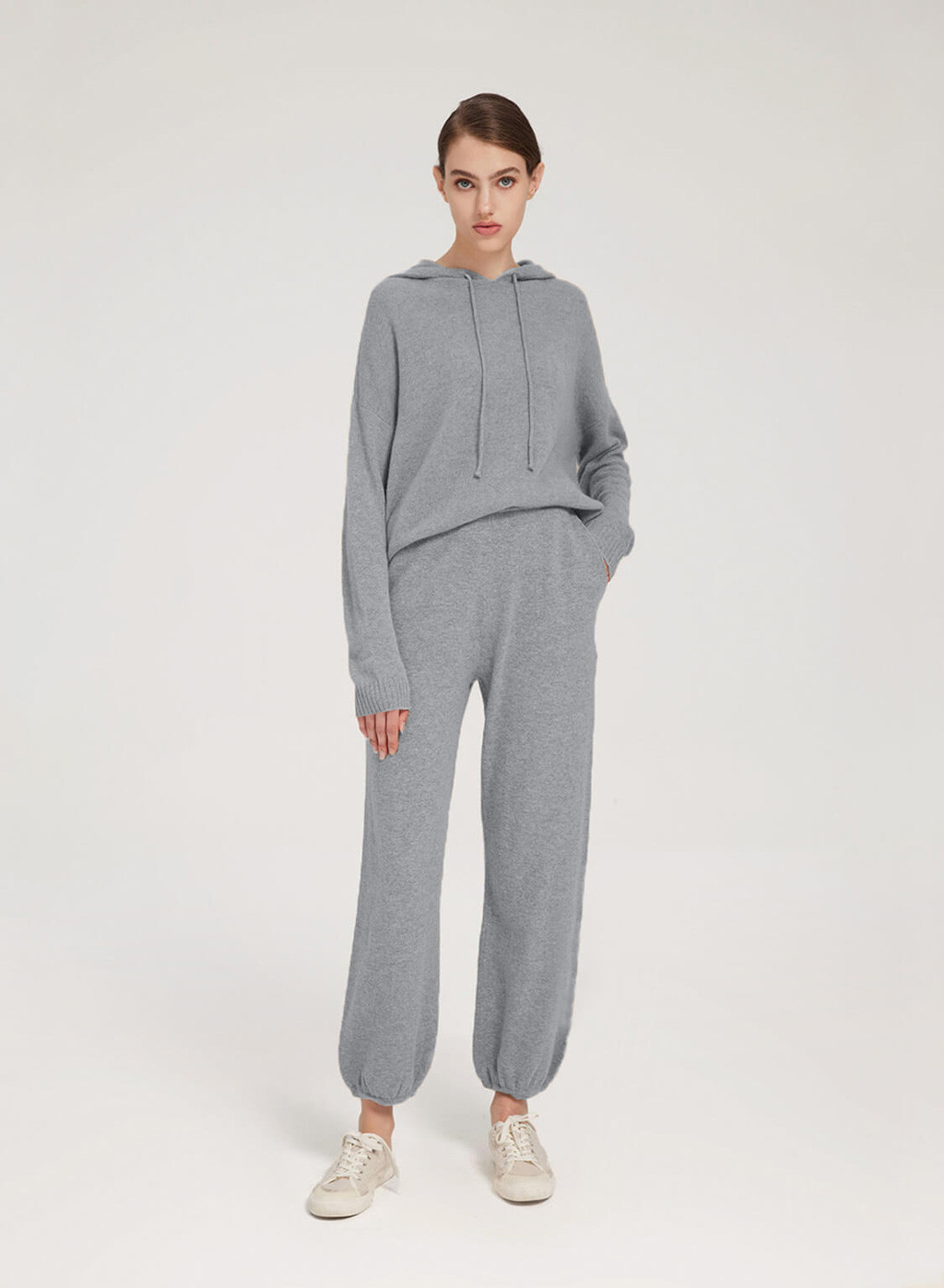 Fine-Knit Pure Merino Wool Hoodie Set | Gentle Herd