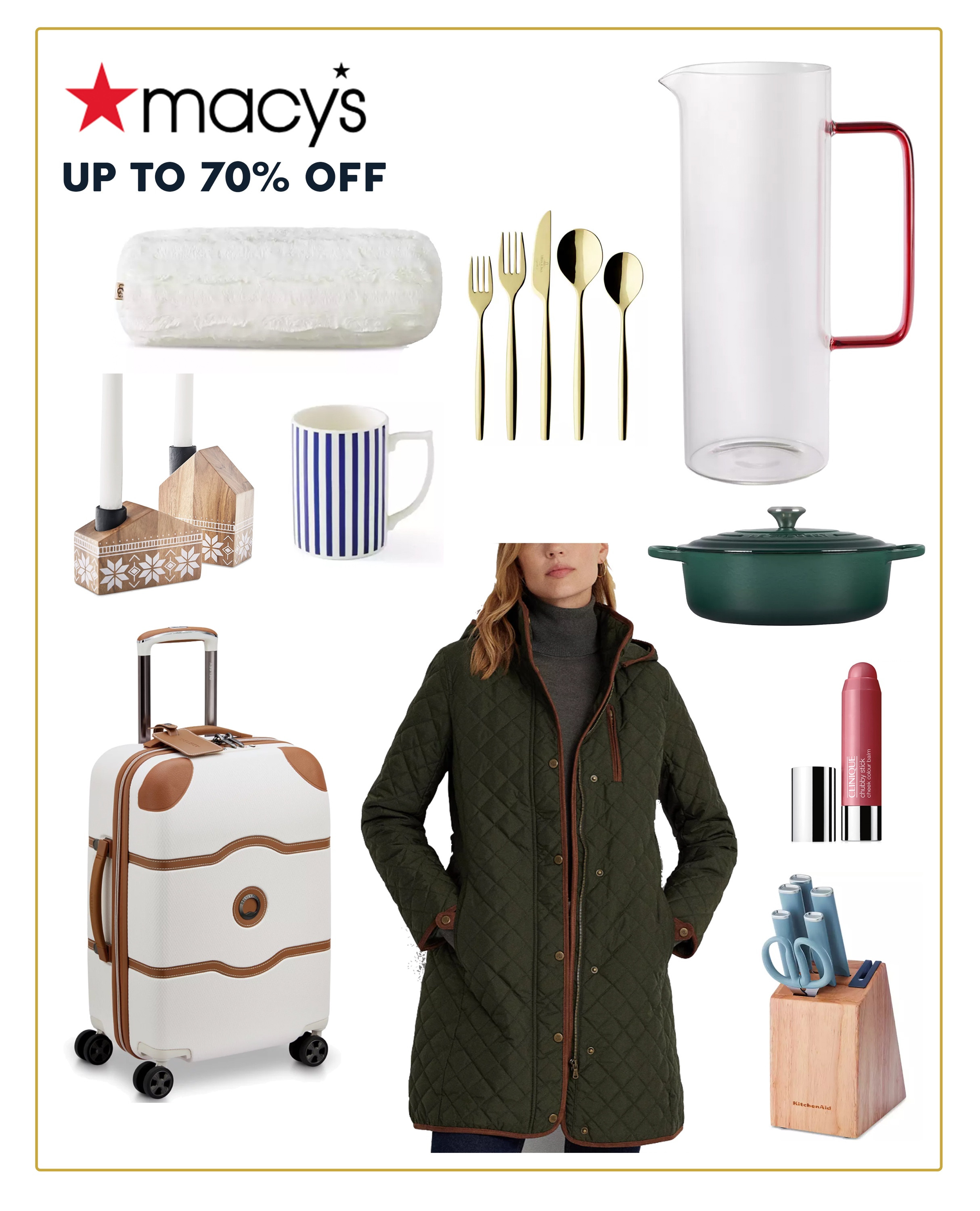 A few of my Macy’s Cyber Week picks - can you believe that design-forward pitcher is under $20? Also love the flatware, the luggage, the not-too-overt holiday decor…you get it, right? 

#LTKCyberWeek #LTKSaleAlert #LTKGiftGuide
