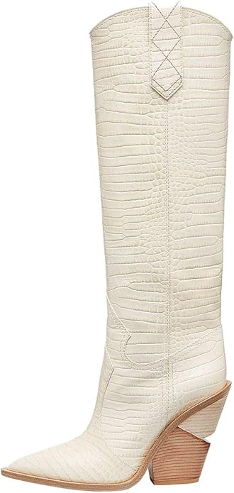 ARQA Womens Cowboy Knee High Boots Western Wide Calf Boot Wedge Heel Cowgirls Combat Booties Pull... | Amazon (US)