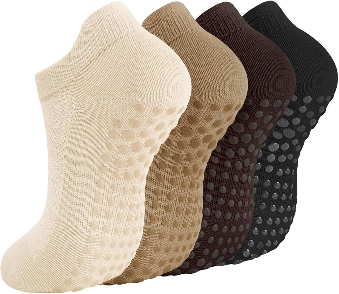 Breslatte Grip Socks Pilates Socks with Grips for Women Non Slip Grippers Womens | Amazon (US)