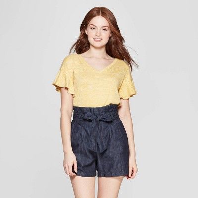 Women's Short Sleeve Ruffle T-Shirt - A New Day™ | Target