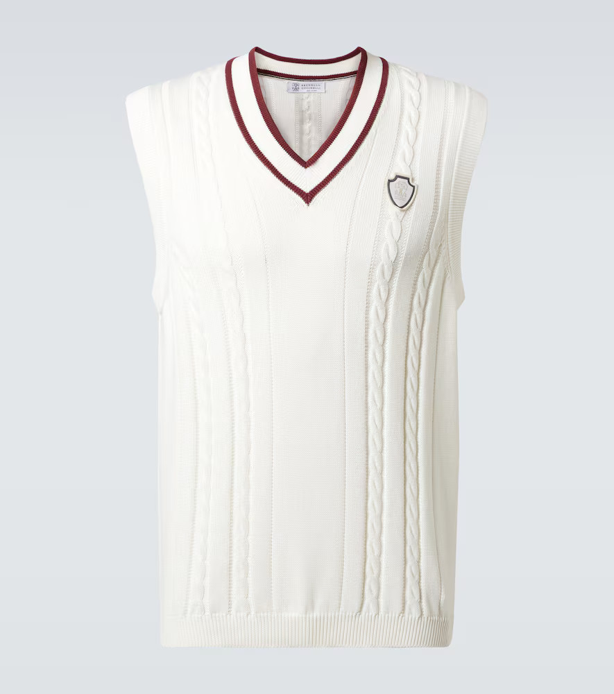 Brunello Cucinelli Cable-knit cotton sweater vest | Mytheresa (US/CA)