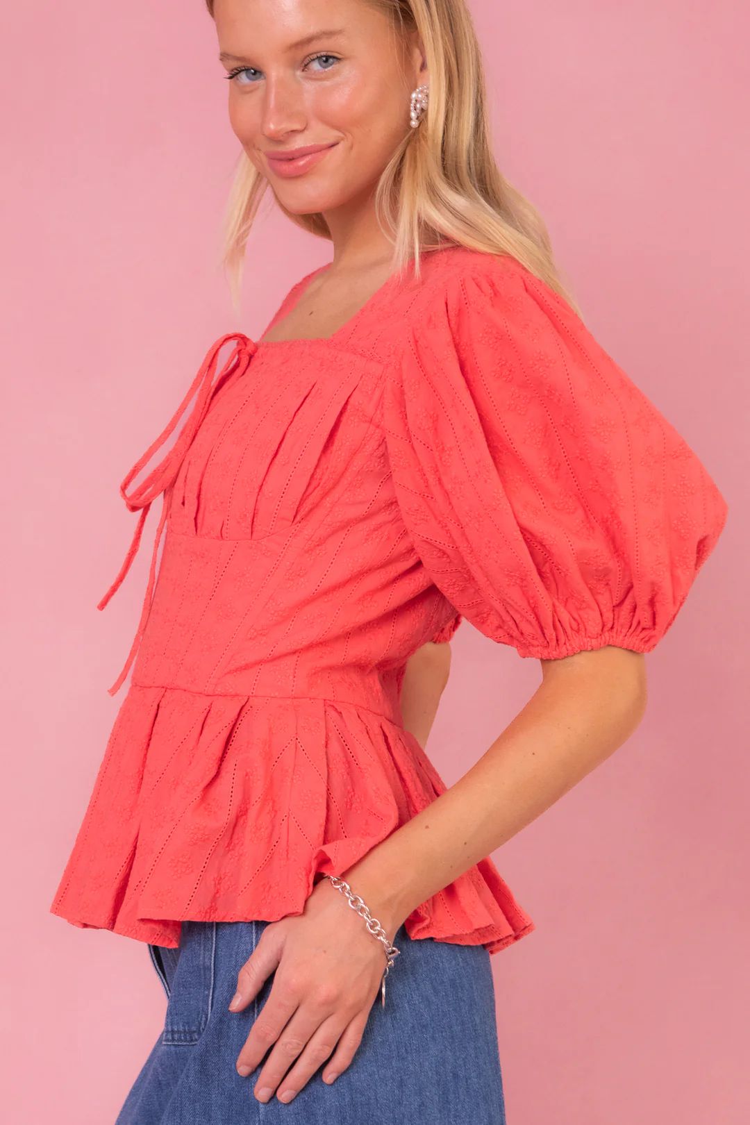 Thea Top in Coral - FINAL SALE | Ivy City Co