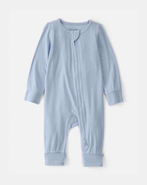 Baby Boy 2-Way Zip PurelySoft Sleep & Play Pajama - Blue | Carter's Inc
