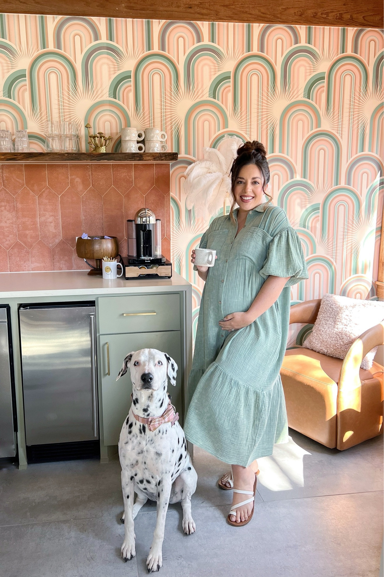 Soft & loose dresses are all I’m feeling comfortable in these days.. I guess not a lot has changed yet in this pregnancy 😂👏🏻 always a dress lover! This gauze dress from @reddress was so soft & comfortable for a day around Wimberley, TX and is selling out quick! Love the green for St. Patrick’s Day too 🍀 

#LTKbump #LTKstyletip #LTKSeasonal