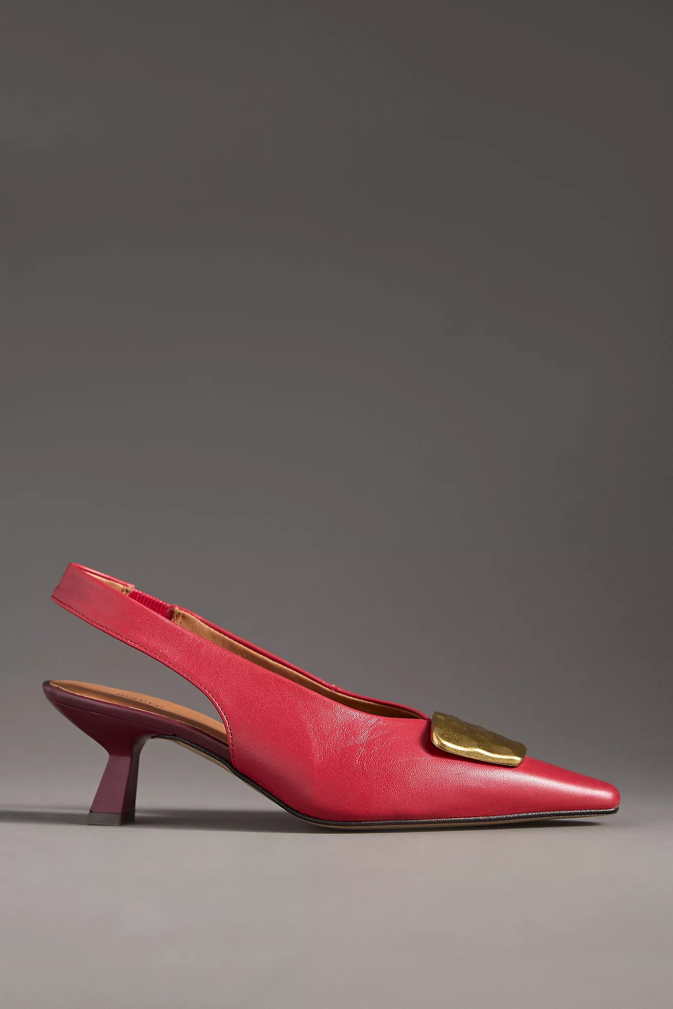 Maeve Hardware Snip-Toe Slingback Kitten Heels | Anthropologie (US)