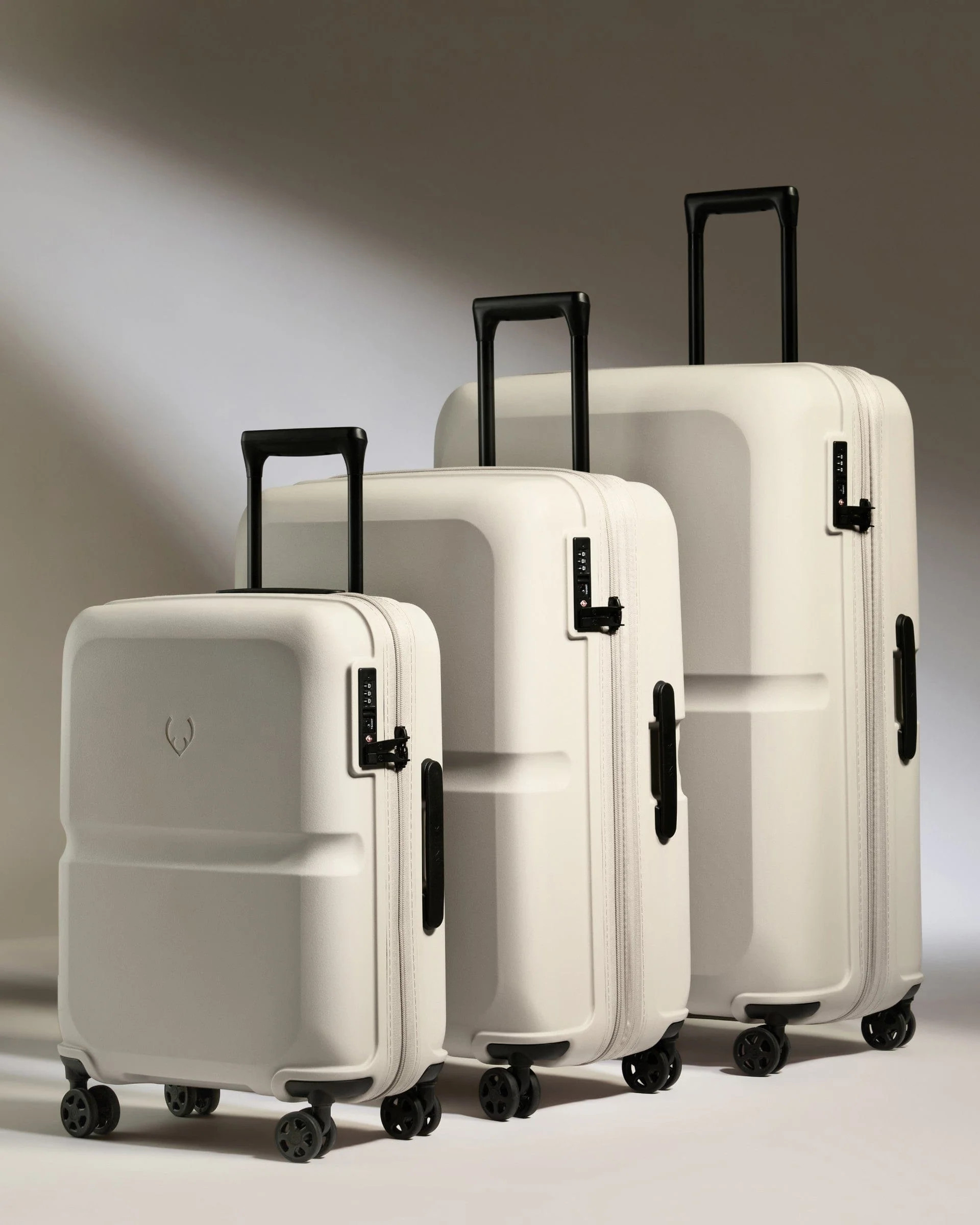 Suitcase Set in Taupe - Single Stripe | Cabin Luggage & Large Suitcases | Antler UK