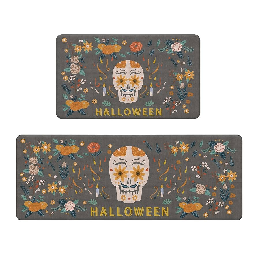 GENIMO Halloween Decorations - Kitchen Mats for Floor, 2PCS Kitchen Rugs, Cushioned Anti Fatigue ... | Amazon (US)