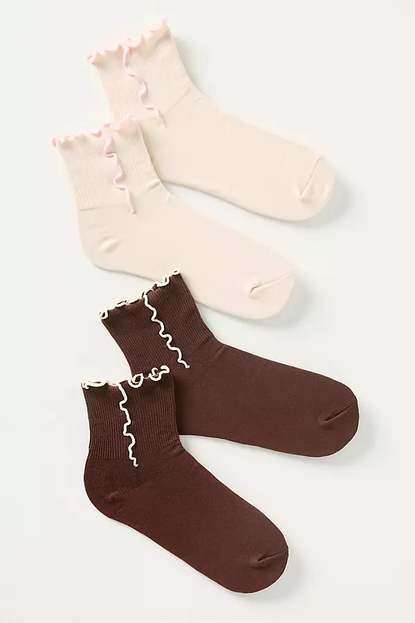 Ruffle Cuff Socks, Set of 2 | Anthropologie (US)